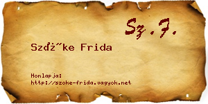 Szőke Frida névjegykártya