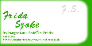 frida szoke business card